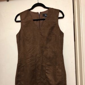 Suede Brown Dress. Ends at the knee,